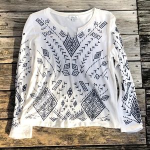 SOLD—Lucky Brand Long-Sleeve Embroidered Top
